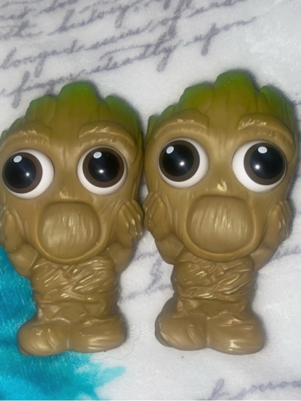 2 Disney Baby Groot Figures Brown Green